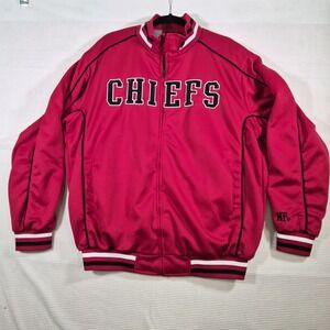Kansas City Chiefs NFL Red Track Jacket Men's Large Full Zip KC Chiefs